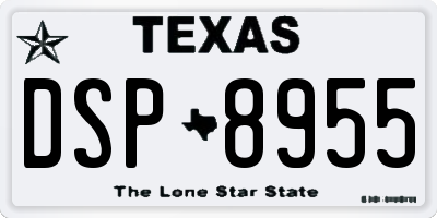 TX license plate DSP8955