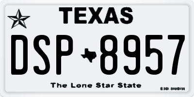 TX license plate DSP8957