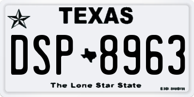 TX license plate DSP8963
