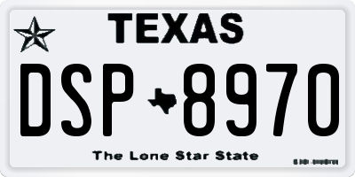TX license plate DSP8970