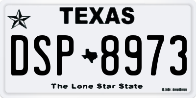 TX license plate DSP8973