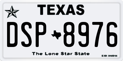 TX license plate DSP8976