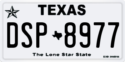TX license plate DSP8977