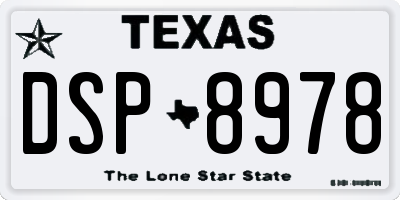 TX license plate DSP8978