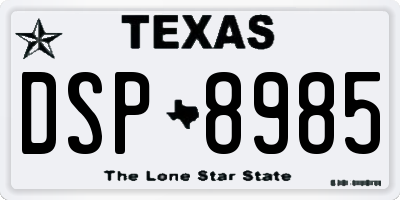 TX license plate DSP8985