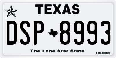 TX license plate DSP8993