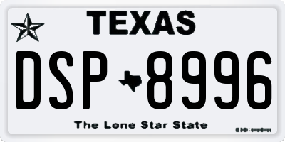 TX license plate DSP8996