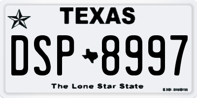 TX license plate DSP8997
