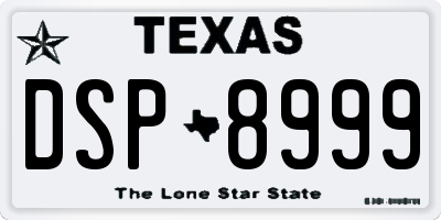 TX license plate DSP8999