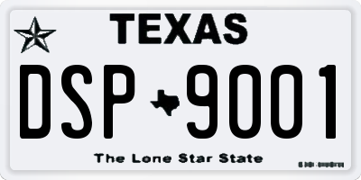 TX license plate DSP9001