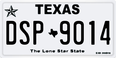 TX license plate DSP9014