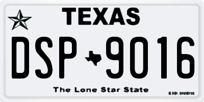 TX license plate DSP9016