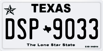 TX license plate DSP9033