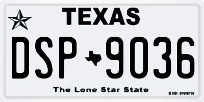 TX license plate DSP9036