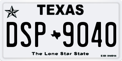 TX license plate DSP9040