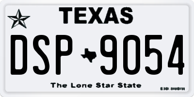 TX license plate DSP9054