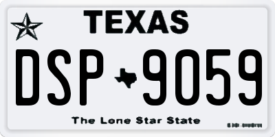 TX license plate DSP9059