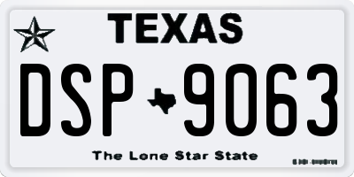 TX license plate DSP9063