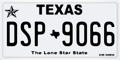 TX license plate DSP9066