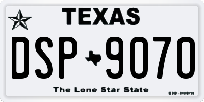 TX license plate DSP9070