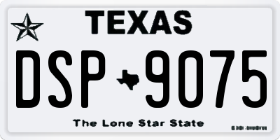 TX license plate DSP9075