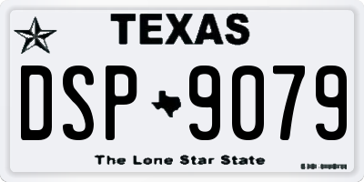 TX license plate DSP9079