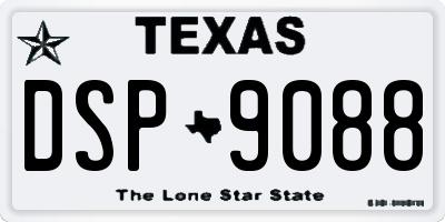 TX license plate DSP9088