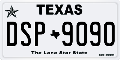 TX license plate DSP9090