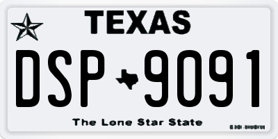 TX license plate DSP9091