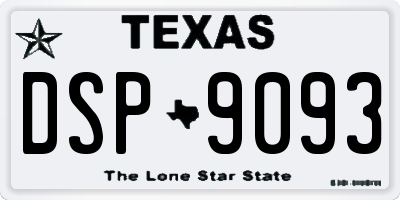 TX license plate DSP9093