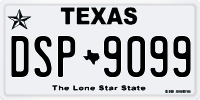 TX license plate DSP9099