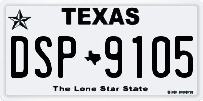 TX license plate DSP9105