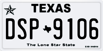 TX license plate DSP9106