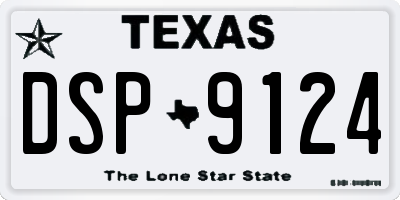 TX license plate DSP9124