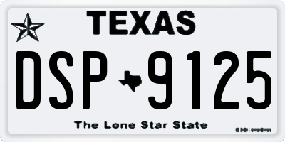 TX license plate DSP9125