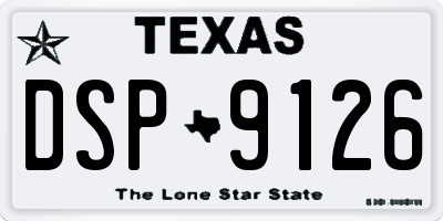 TX license plate DSP9126