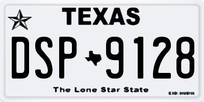 TX license plate DSP9128