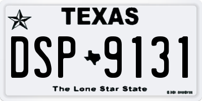 TX license plate DSP9131