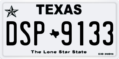 TX license plate DSP9133