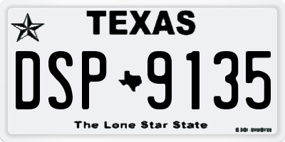 TX license plate DSP9135
