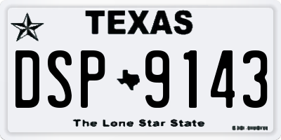 TX license plate DSP9143
