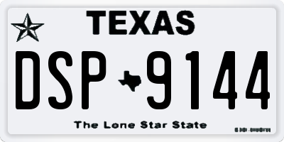 TX license plate DSP9144