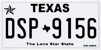 TX license plate DSP9156