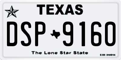 TX license plate DSP9160