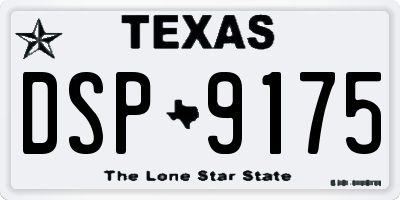 TX license plate DSP9175