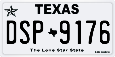 TX license plate DSP9176