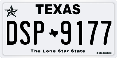 TX license plate DSP9177
