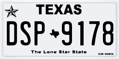 TX license plate DSP9178