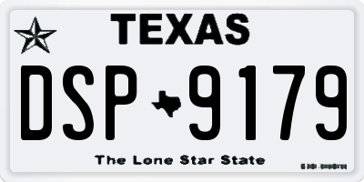 TX license plate DSP9179