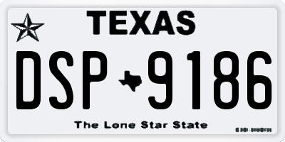 TX license plate DSP9186